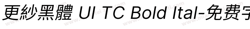 更紗黑體 UI TC Bold Ital字体转换